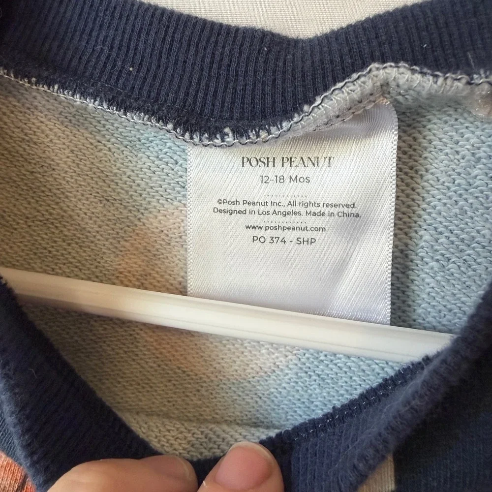 Posh Peanut Basketball 2 Piece Crewneck Sweats Set Size 12-18 Month - Picture 5 of 6